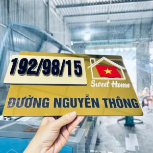 Mẫu Biển Số Nhà Alu Gương 2 Lớp Số Nổi 10Mm Sang Trọng Nhất 2026