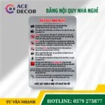 Xưởng Làm Bảng Nội Quy Nhà Nghỉ, Khách Sạn Khung Nhôm Mica Cao Cấp | Decor Ace