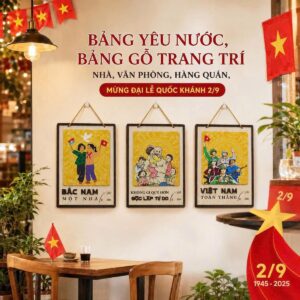 Alternative view of Bộ Set Tranh Gỗ In Uv Chủ Đề Quốc Khánh 2/9 Trang Trí Cao Cấp Chỉ Từ 199K
