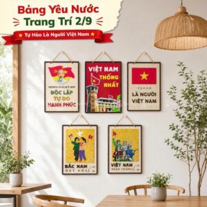 Bộ Set Tranh Gỗ In Uv Chủ Đề Quốc Khánh 2/9 Trang Trí Cao Cấp Chỉ Từ 199K