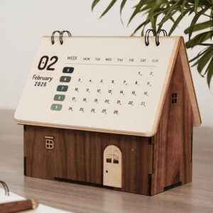 Mẫu Lịch Gỗ Để Bàn Hình Ngôi Nhà Quà Tặng Doanh Nghiệp Giá Tận Xưởng