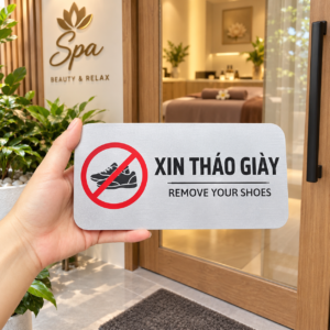 Alternative view of Biển Nhắc Nhở Tháo Giày Văn Phòng, Spa, Căn Hộ Sang Trọng Lịch Sự | Nhận Làm Theo Yêu Cầu, Giá Tận Xưởng