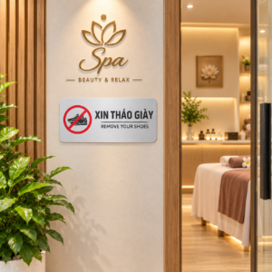 Biển Nhắc Nhở Tháo Giày Văn Phòng, Spa, Căn Hộ Sang Trọng Lịch Sự | Nhận Làm Theo Yêu Cầu, Giá Tận Xưởng
