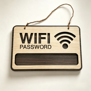 Biển Gỗ 2 Lớp  Treo Tường Pass Wifi Decor Quán Cafe Homestay Đẹp
