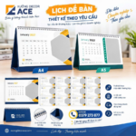 Mẫu Lịch Để Bàn Chữ A Đẹp Cho Doanh Nghiệp In Logo Theo Yêu Cầu