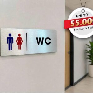 Alternative view of Bảng Chỉ Dẫn Wc Alu Bạc Xước Cao Cấp | Thiết Kế Sang Trọng, Chống Nước Tuyệt Đối, Giá Tận Xưởng
