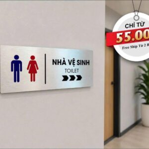 Bảng Chỉ Dẫn Wc Alu Bạc Xước Cao Cấp | Thiết Kế Sang Trọng, Chống Nước Tuyệt Đối, Giá Tận Xưởng