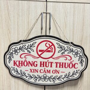 Alternative view of Biển Báo Cấm Hút Thuốc Bằng Gỗ In Uv Cao Cấp, Treo Tường Tiện Lợi Trang Trí Văn Phòng, Khách Sạn, Nhà Hàng