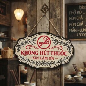 Biển Báo Cấm Hút Thuốc Bằng Gỗ In Uv Cao Cấp, Treo Tường Tiện Lợi Trang Trí Văn Phòng, Khách Sạn, Nhà Hàng