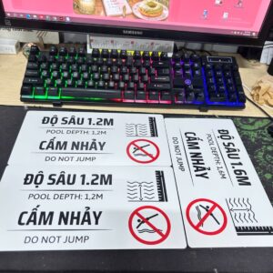 Alternative view of Nâng Tầm An Toàn Hồ Bơi Với Biển Cảnh Báo Độ Sâu Chất Liệu Alu In Uv Công Nghệ Cao Sắc Nét | Giao Nhanh - Giá Xưởng