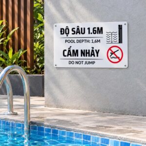Nâng Tầm An Toàn Hồ Bơi Với Biển Cảnh Báo Độ Sâu Chất Liệu Alu In Uv Công Nghệ Cao Sắc Nét | Giao Nhanh - Giá Xưởng