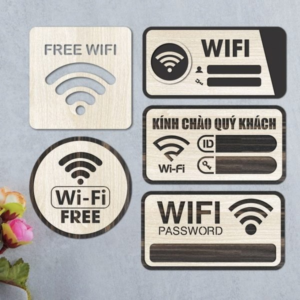 Biển Thông Tin Wifi Gỗ 2 Lớp Khắc Laser Sắc Nét | ACE Decor