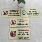 Bảng Nội Quy Khu Vực WC Lịch Sự, Dễ Thương Cho Quán Cafe, Văn Phòng | Alu in UV Sắc Nét, Kèm Keo 3M siêu Dính Đặt Hàng Giá Xưởng