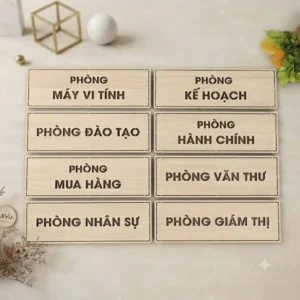 Bảng Biển Gỗ Tên Phòng Ban Công Ty, Trường Học - Khắc Laser Tinh Tế |Giá Xưởng Lấy Ngay