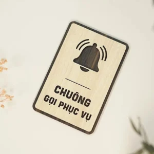 Alternative view of Biển Gỗ "Vui Lòng Bấm Chuông" Vintage Khắc Laser Khai Sáng Không Gian Quán Cafe, Homestay