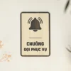 Biển Gỗ "Vui Lòng Bấm Chuông" Vintage Khắc Laser Khai Sáng Không Gian Quán Cafe, Homestay