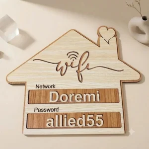 Biển Wifi Gỗ Decor Dán Tường Cho Spa , Cửa Hàng , Shop Thời Trang - Khắc Theo Yêu Cầu
