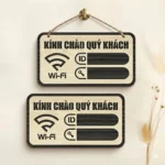 Biển Wifi Gỗ 2 Lớp Khắc Âm Hiện Đại Cho Quán Cafe Trà Sữa - Giá Xưởng Lấy Ngay