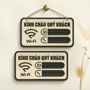 Biển Wifi Gỗ 2 Lớp Khắc Âm Hiện Đại Cho Quán Cafe Trà Sữa - Giá Xưởng Lấy Ngay