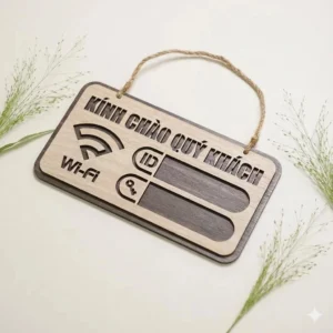 Alternative view of Biển Wifi Gỗ 2 Lớp Khắc Âm Hiện Đại Cho Quán Cafe Trà Sữa - Giá Xưởng Lấy Ngay